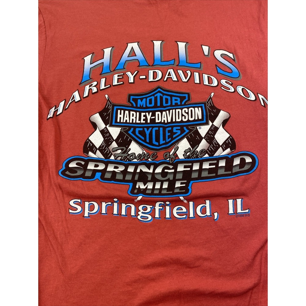 Harley Davidson Springfield Mile Pink Tshirt‎ SZ Small Women's Halls HD Races - Picture 9 of 9